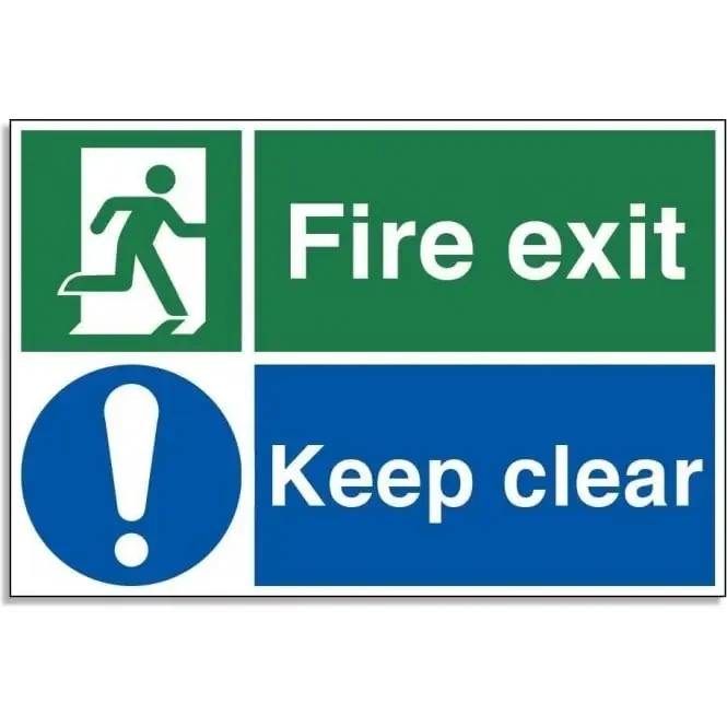‘Fire Exit Keep Clear‘ Fire Exit Sign