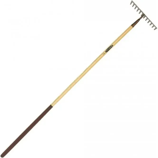Spear And Jackson Elements Garden Rake Long Handled Wood