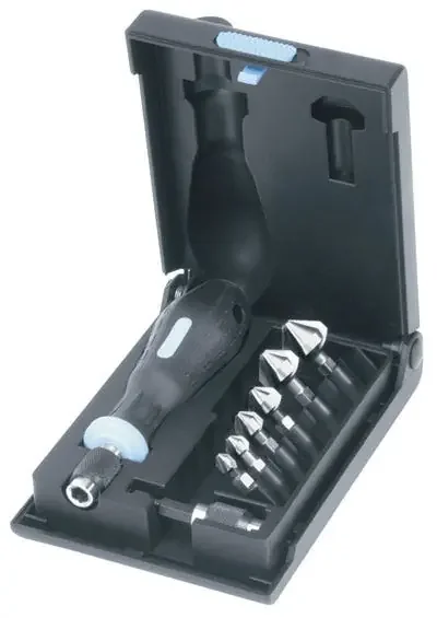 Volkel 6 Piece HSS Countersink Bit Set and Handle