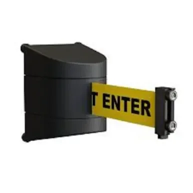 Wall Mounted Belt Barrier, Black case, Magnetic, 5m Long Retractable Tape